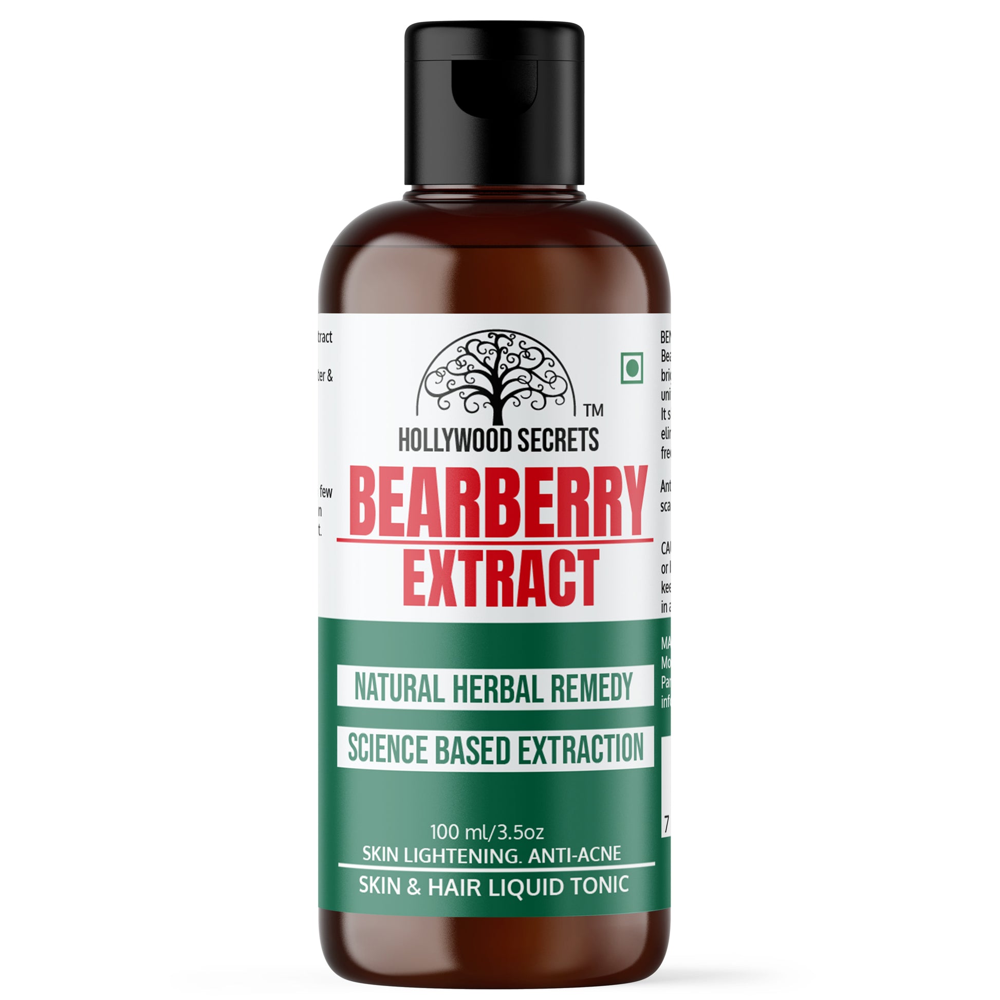 Pure 85% Bearberry Liquid Extract Hollywood Secrets