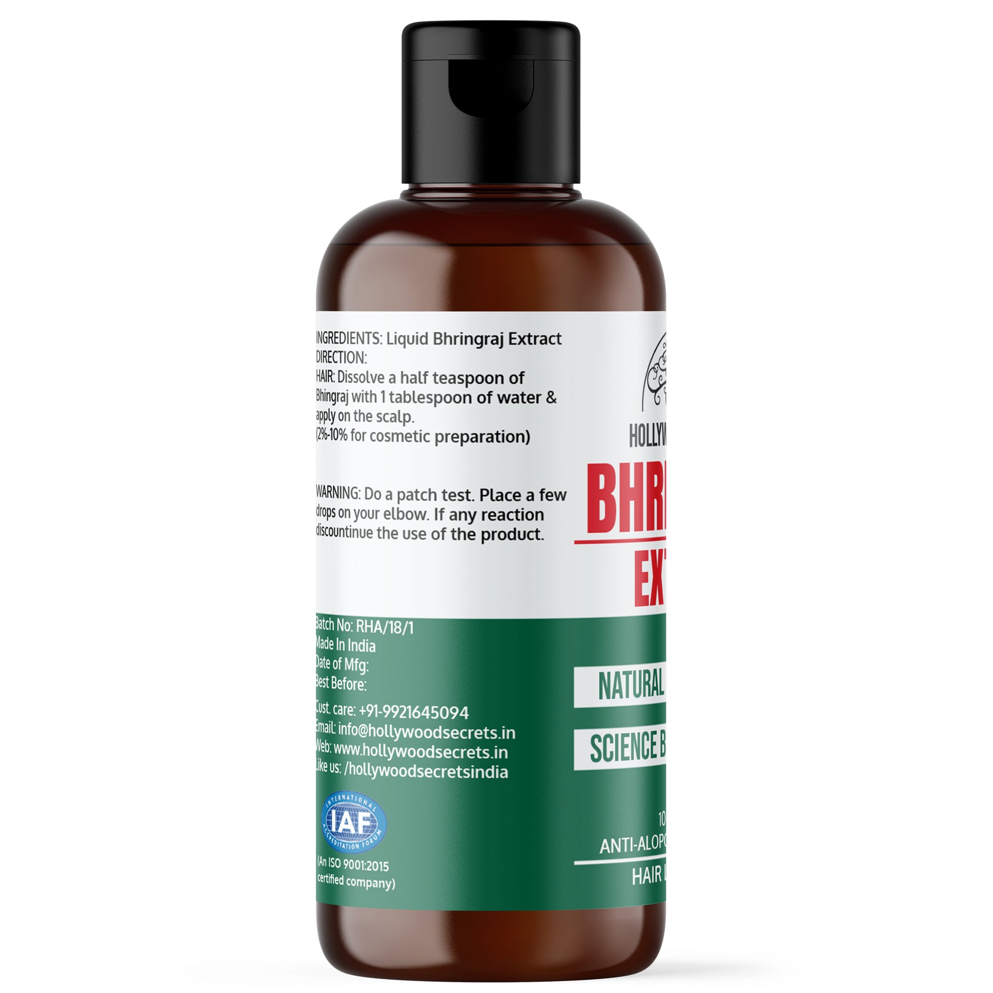 Pure 85% Bhringraj Liquid Extract Hollywood Secrets