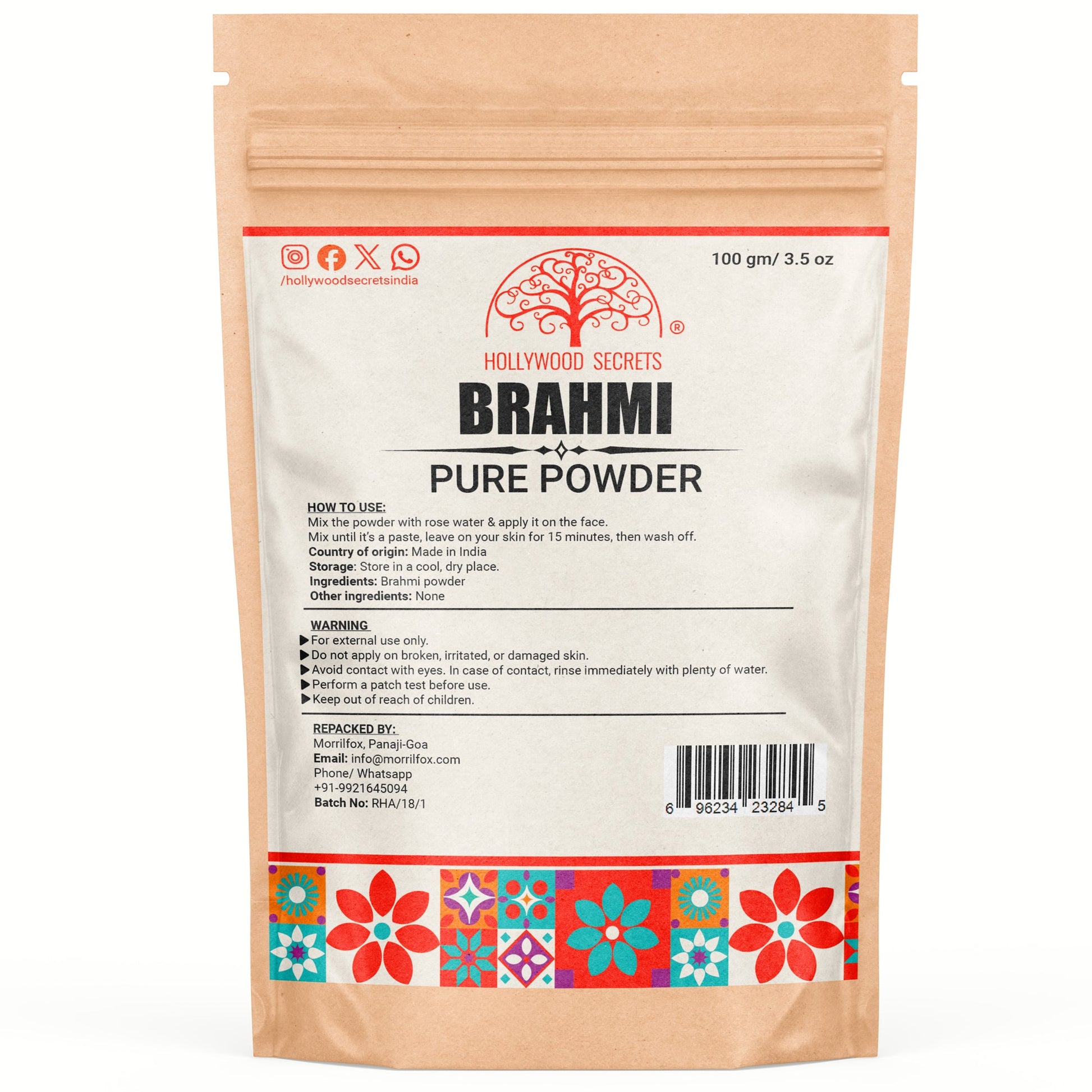 Pure Brahmi Powder (200 Gms) Hollywood Secrets