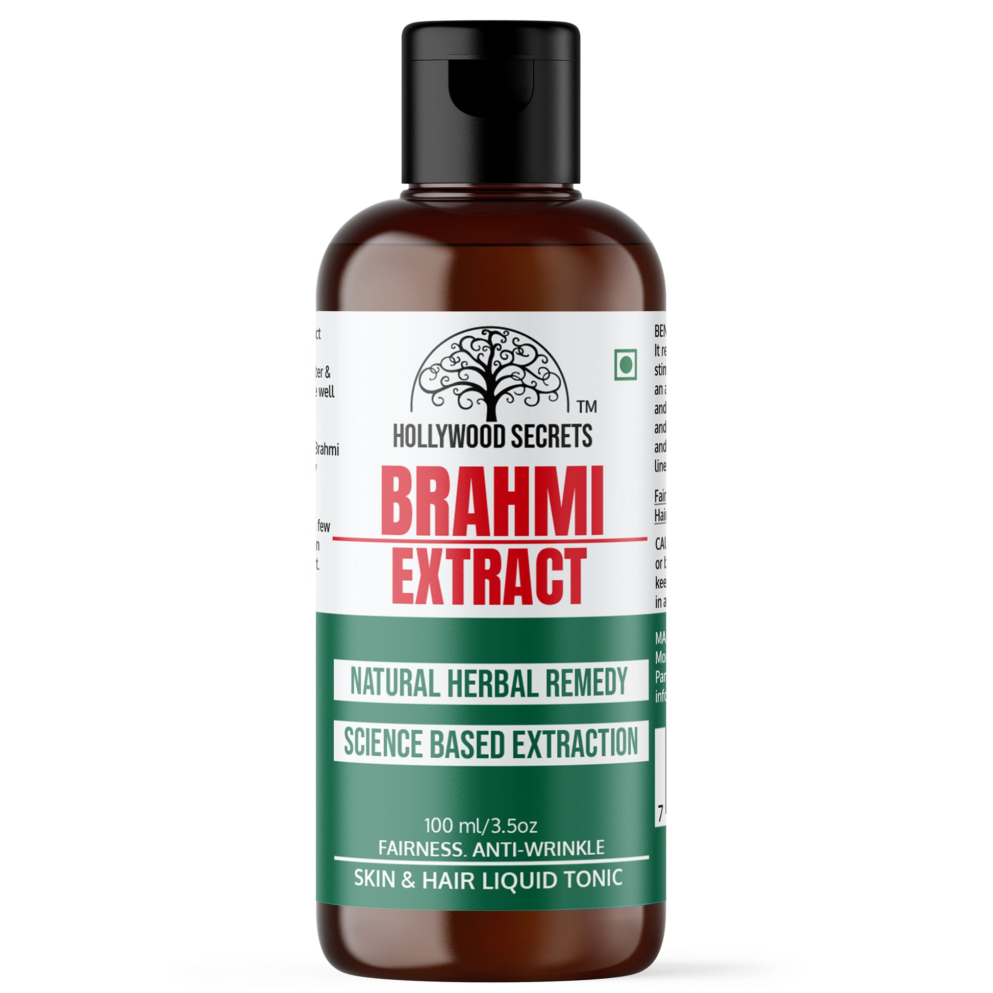 Pure 85% Brahmi Liquid Extract Hollywood Secrets