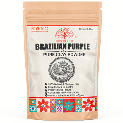 Pure Brazilian Purple Clay 200 Gms Hollywood Secrets
