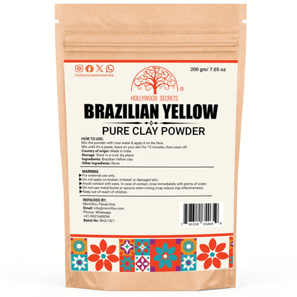 Pure Brazilian Yellow Clay 200Gms Hollywood Secrets