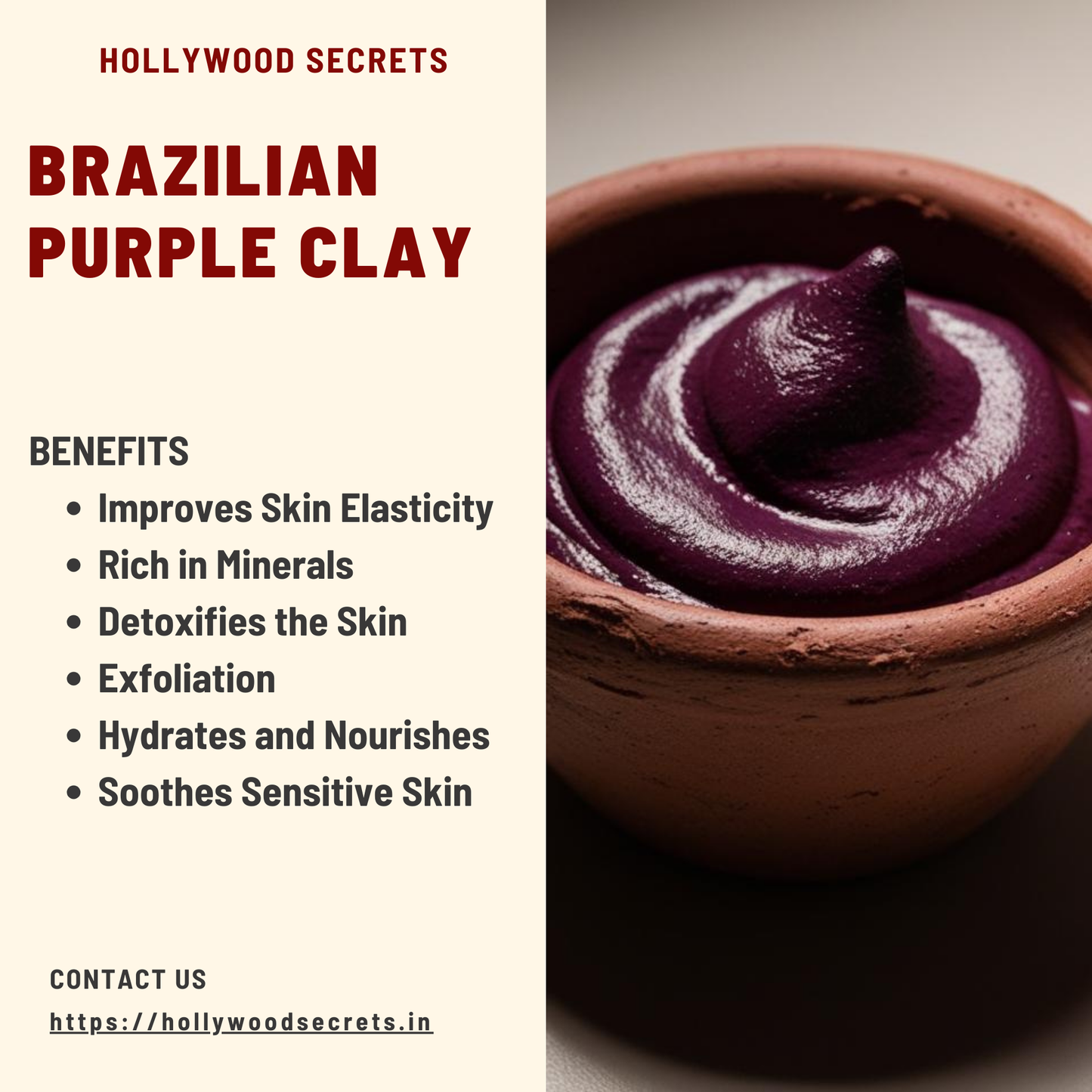 Pure Brazilian Purple Clay 200 Gms