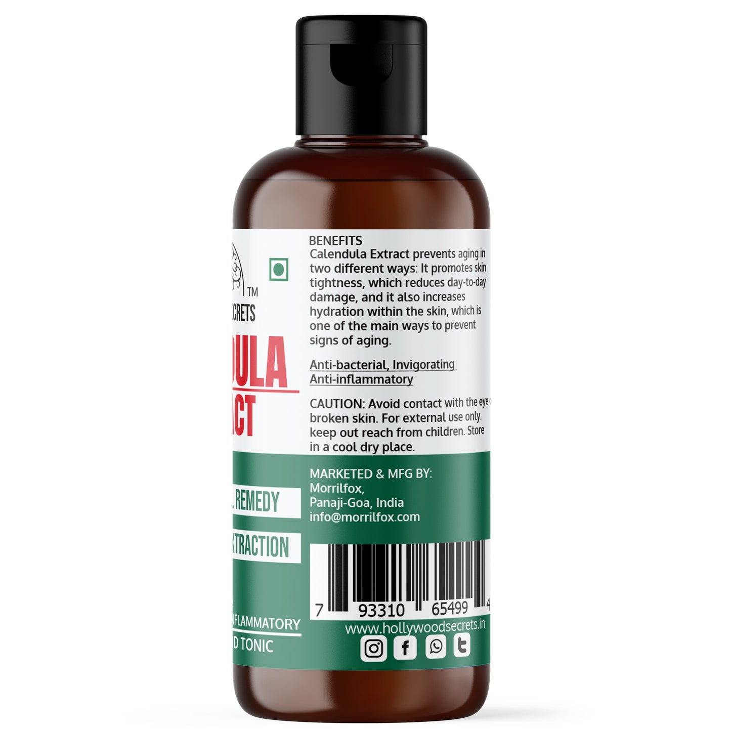 Pure 85% Calendula Liquid Extract Hollywood Secrets