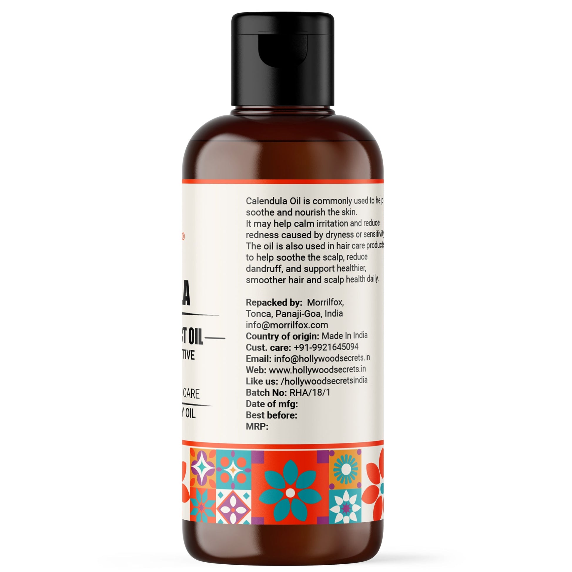 Calendula Oil Pure Cold Pressed Hollywood Secrets
