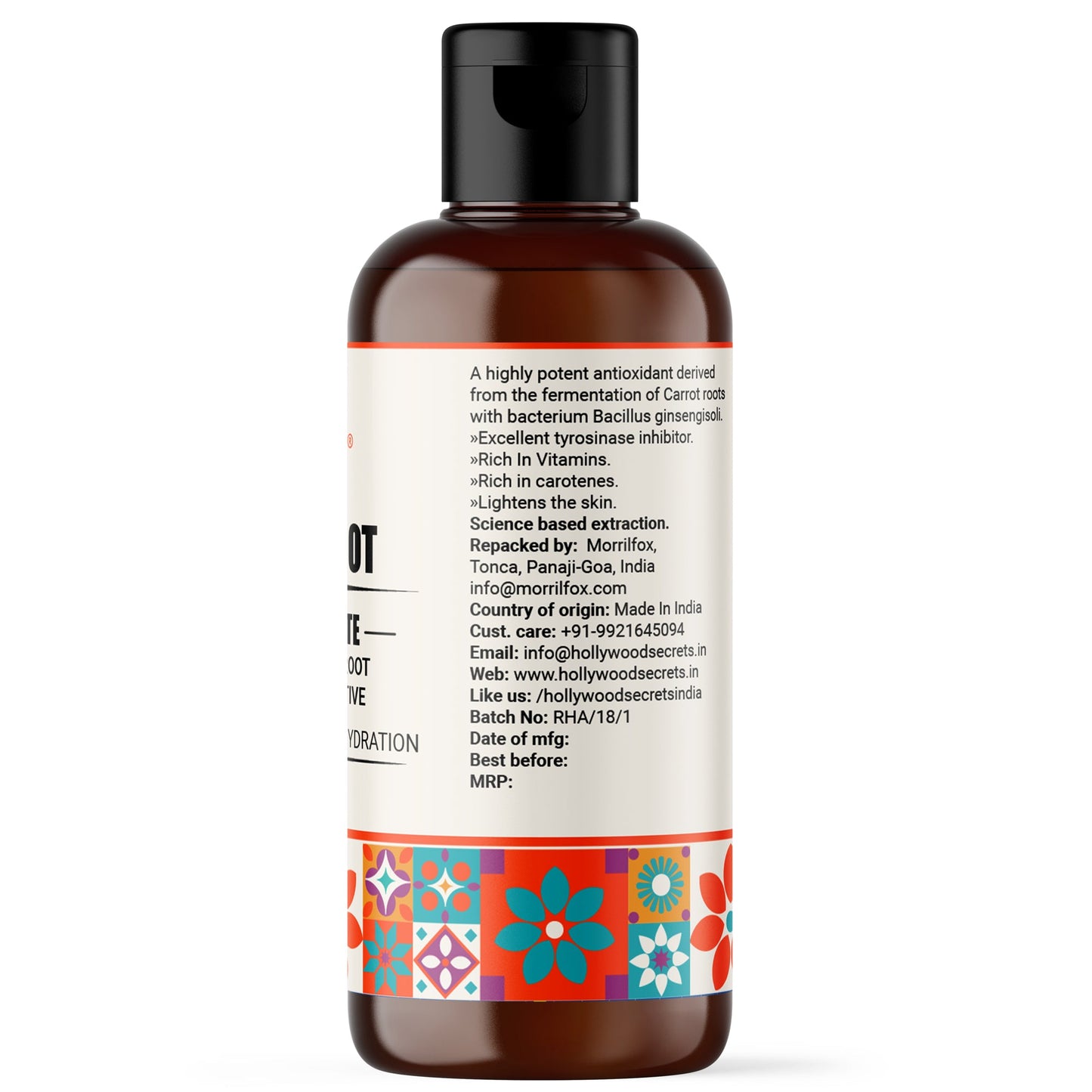 Carrot Root Bio Ferment Filtrate Skin Whitening 100ml Hollywood Secrets