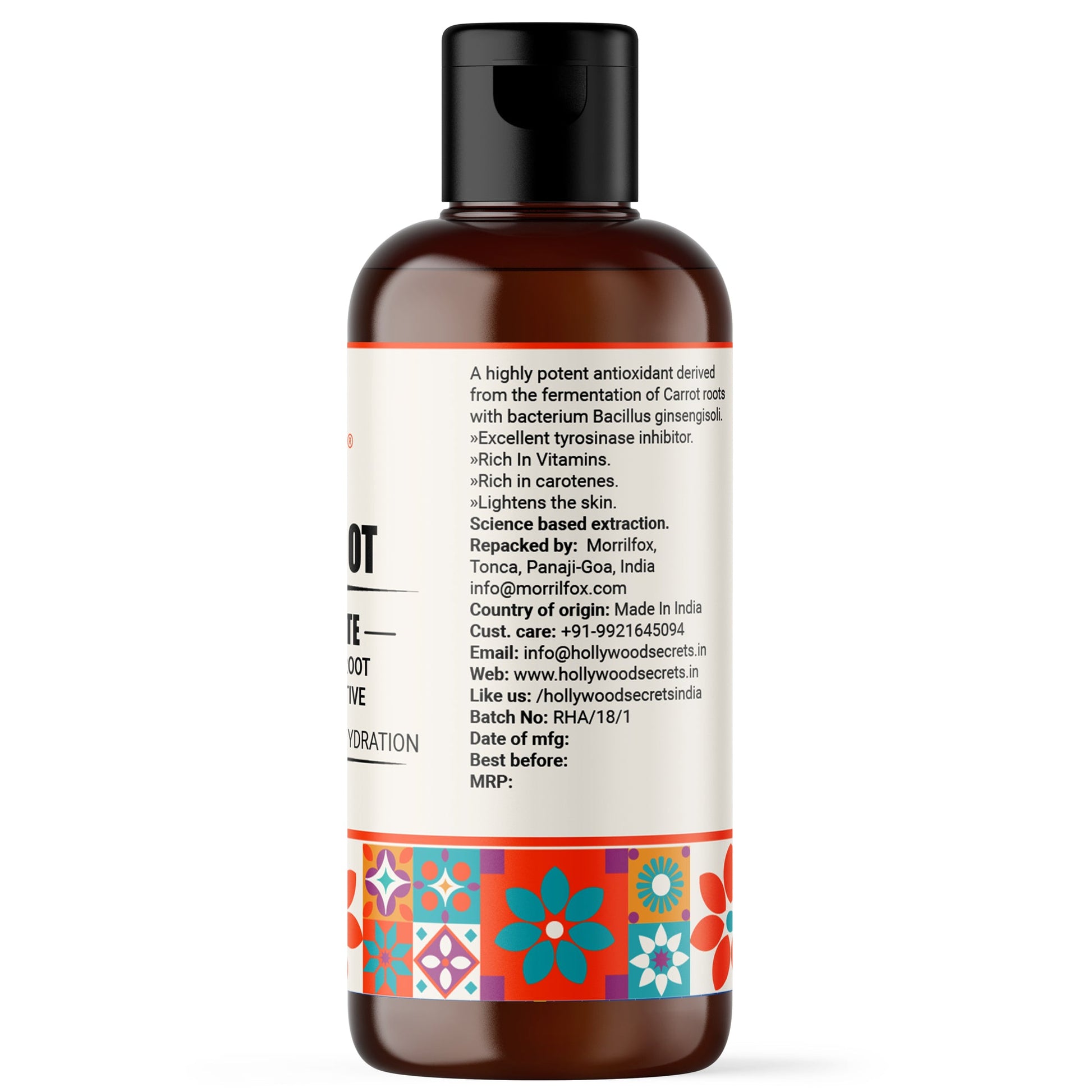 Carrot Root Bio Ferment Filtrate Skin Whitening 100ml Hollywood Secrets