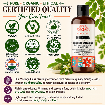 Pure Moringa Cold Pressed Oil Hollywood Secrets