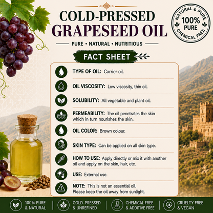 Grapeseed Oil Pure Cold Pressed Hollywood Secrets