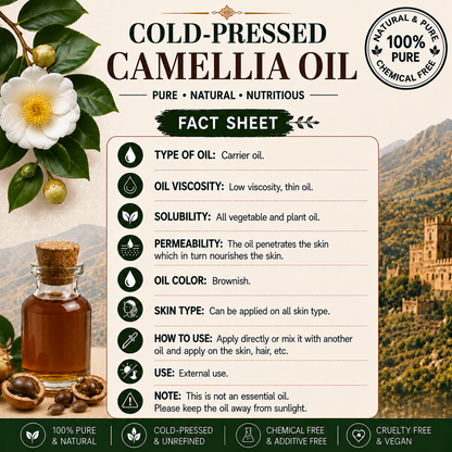 Camellia Oil Pure Cold Pressed Hollywood Secrets