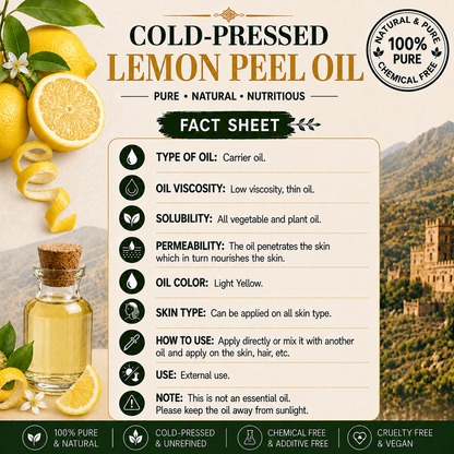 Lemon Peel Oil Pure Cold Pressed Hollywood Secrets