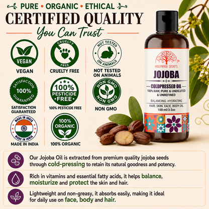 Jojoba Oil Pure Cold Pressed Hollywood Secrets
