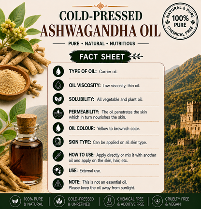 Ashwagandha Oil Pure Cold Pressed Hollywood Secrets