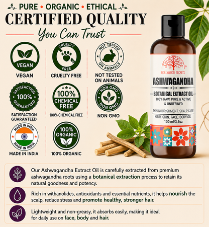 Ashwagandha Oil Pure Cold Pressed Hollywood Secrets