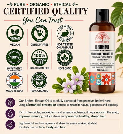 Brahmi Oil Pure Cold Pressed Hollywood Secrets