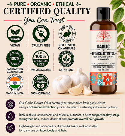 Garlic Oil Pure Cold Pressed Hollywood Secrets