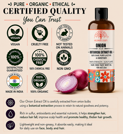 Onion Oil Pure Botanical Extract Hollywood Secrets