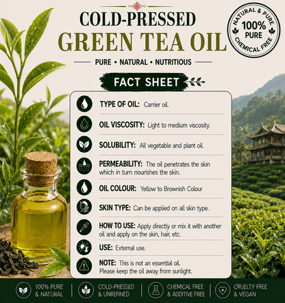 Green Tea Oil Pure Cold Pressed Hollywood Secrets