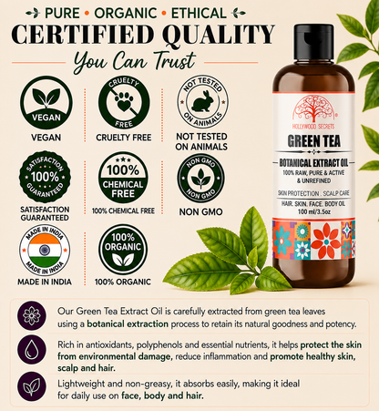 Green Tea Oil Pure Cold Pressed Hollywood Secrets
