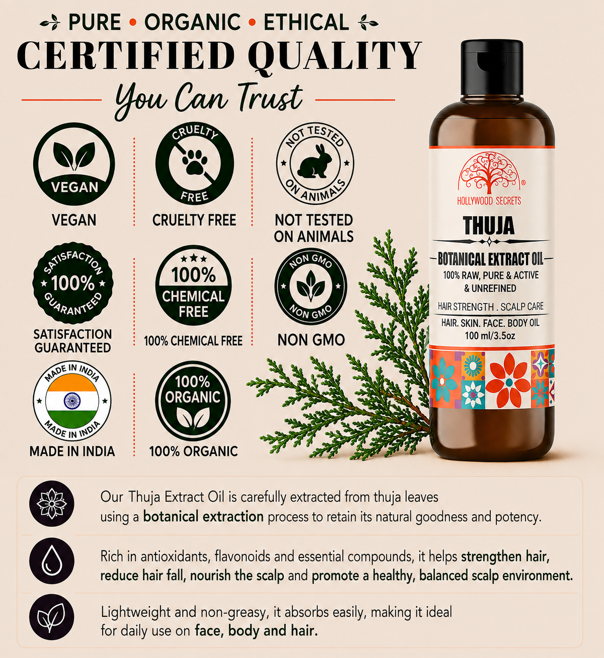 Thuja Oil Pure Cold Pressed Hollywood Secrets