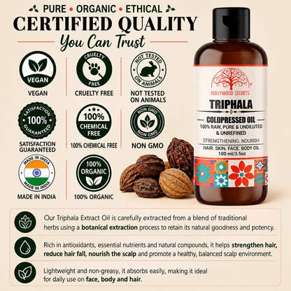 Triphala Oil Pure Botanical Extract Hollywood Secrets