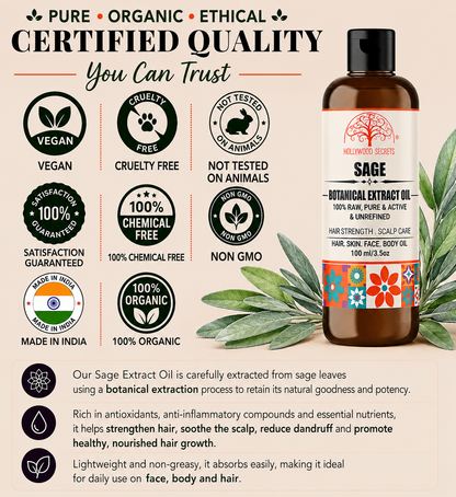 Sage Oil Pure Cold Pressed Hollywood Secrets