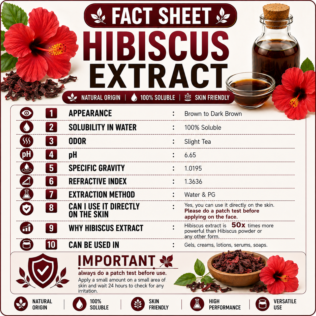 Pure 85% Hibiscus Liquid Extract Hollywood Secrets