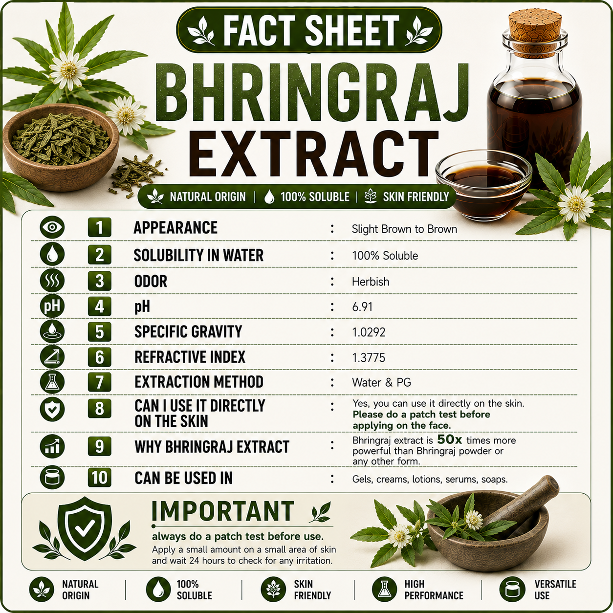 Pure 85% Bhringraj Liquid Extract Hollywood Secrets