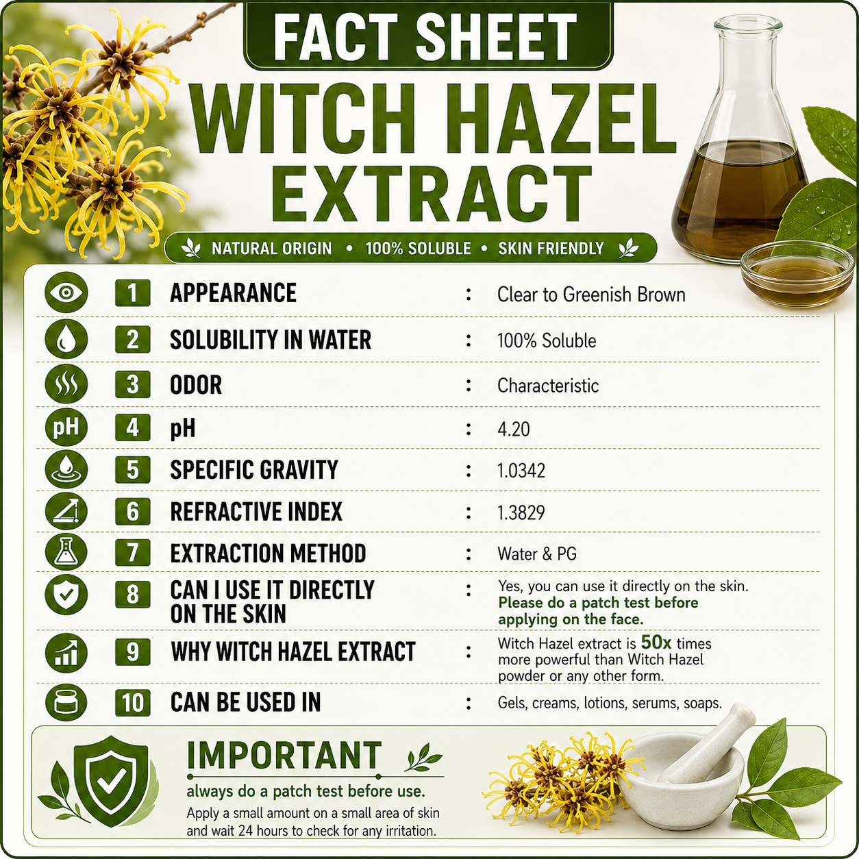 Pure 85% Witch Hazel Liquid Extract Hollywood Secrets