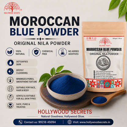 Pure Moroccan Blue Powder 200Gms Hollywood Secrets