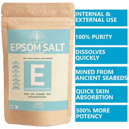 Pure Epsom Salt Magnesium Sulfate 500 gm Hollywood Secrets