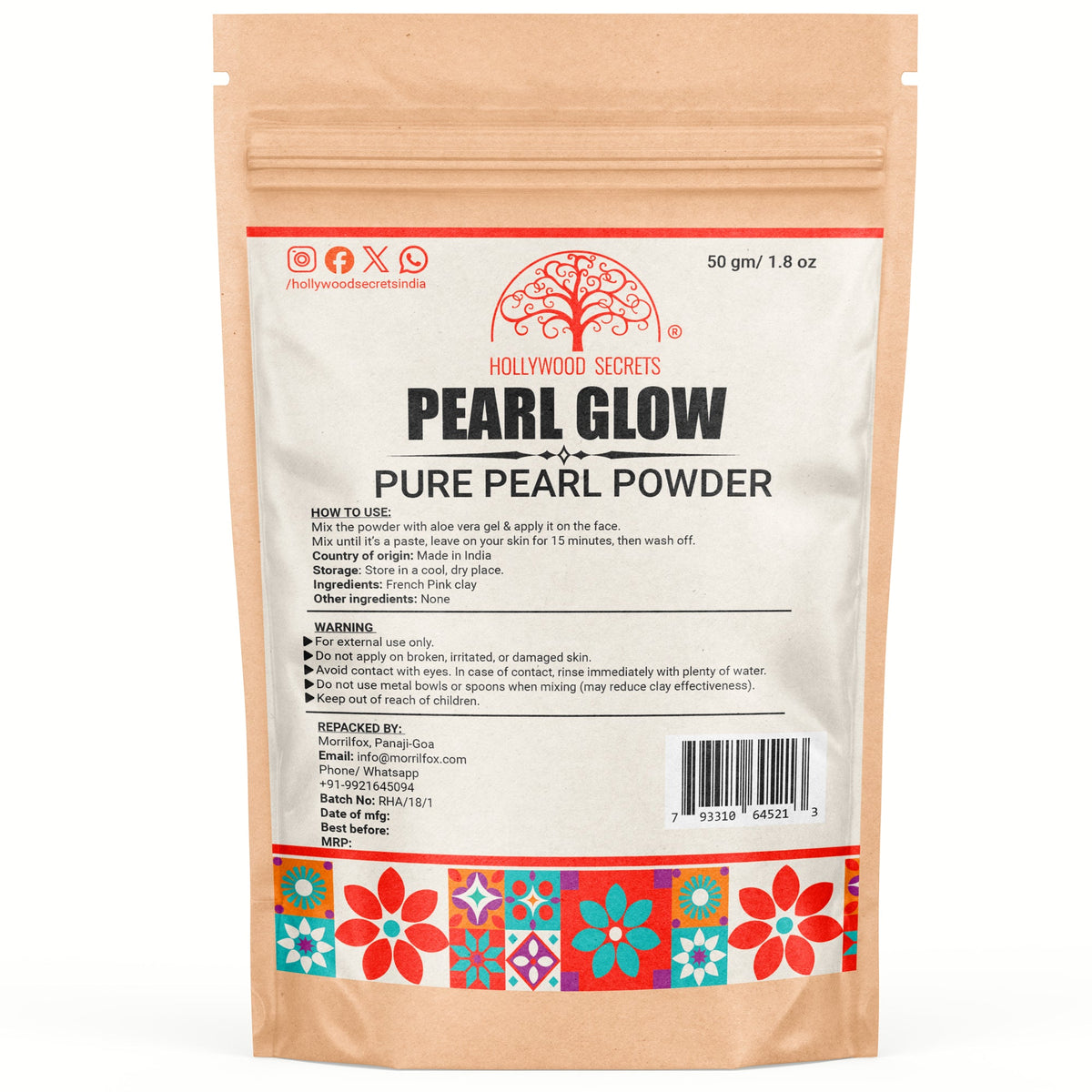 Pure Pearl Powder 200Gms Hollywood Secrets