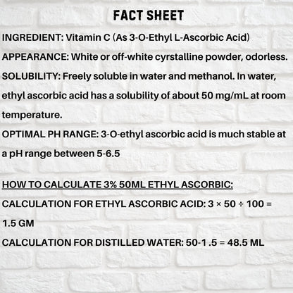 Vitamin C Ethyl L-Ascorbic Acid Powder 50 gm Hollywood Secrets