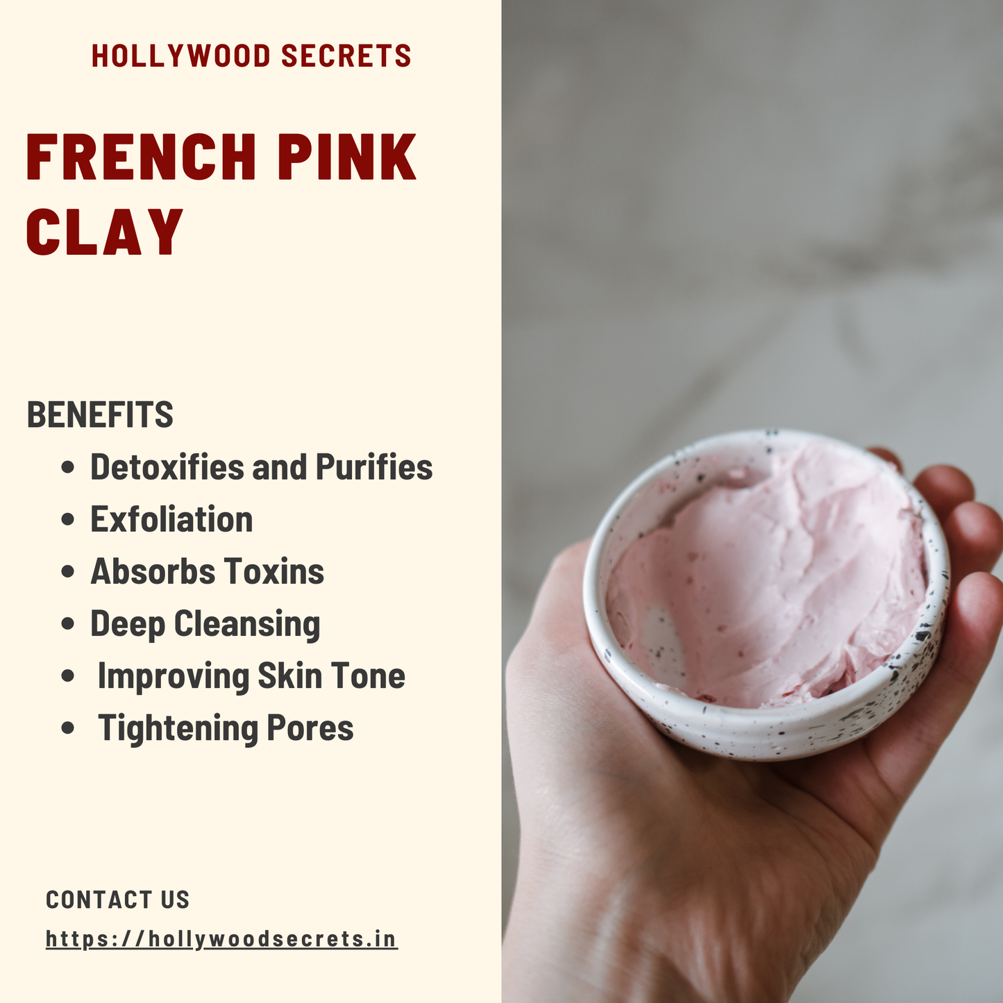 Pure French Pink Clay Powder 200Gms