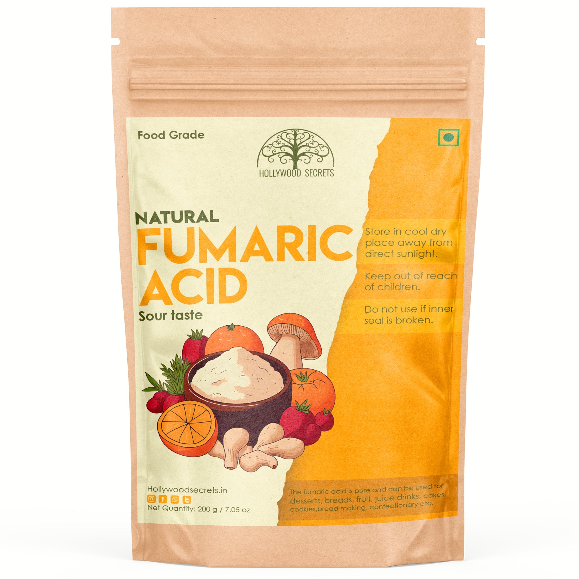 BUY Hollywood Secrets Organic Fumaric Acid 200gm
