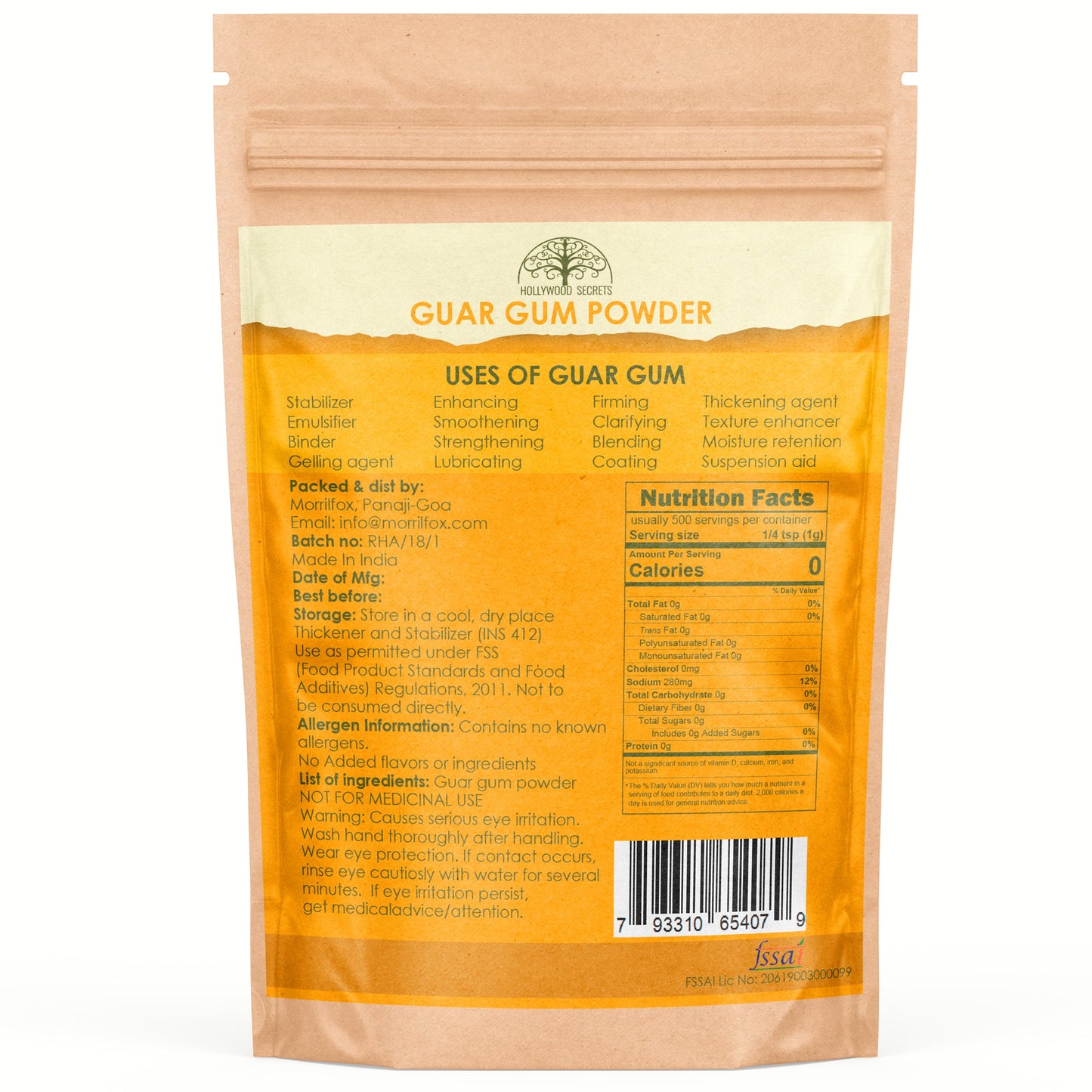 Guar Gum Powder 200 gm Hollywood Secrets