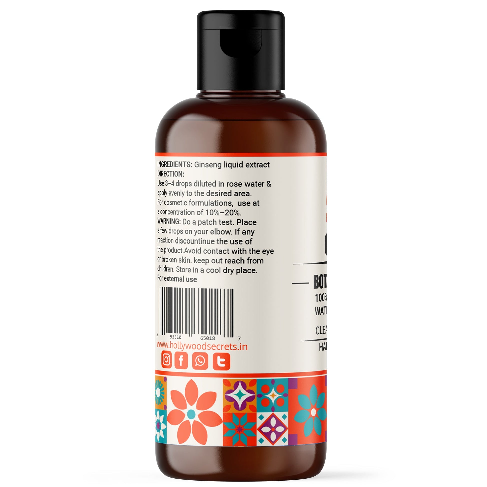 Pure 85% Ginseng Liquid Botanical Extract Hollywood Secrets