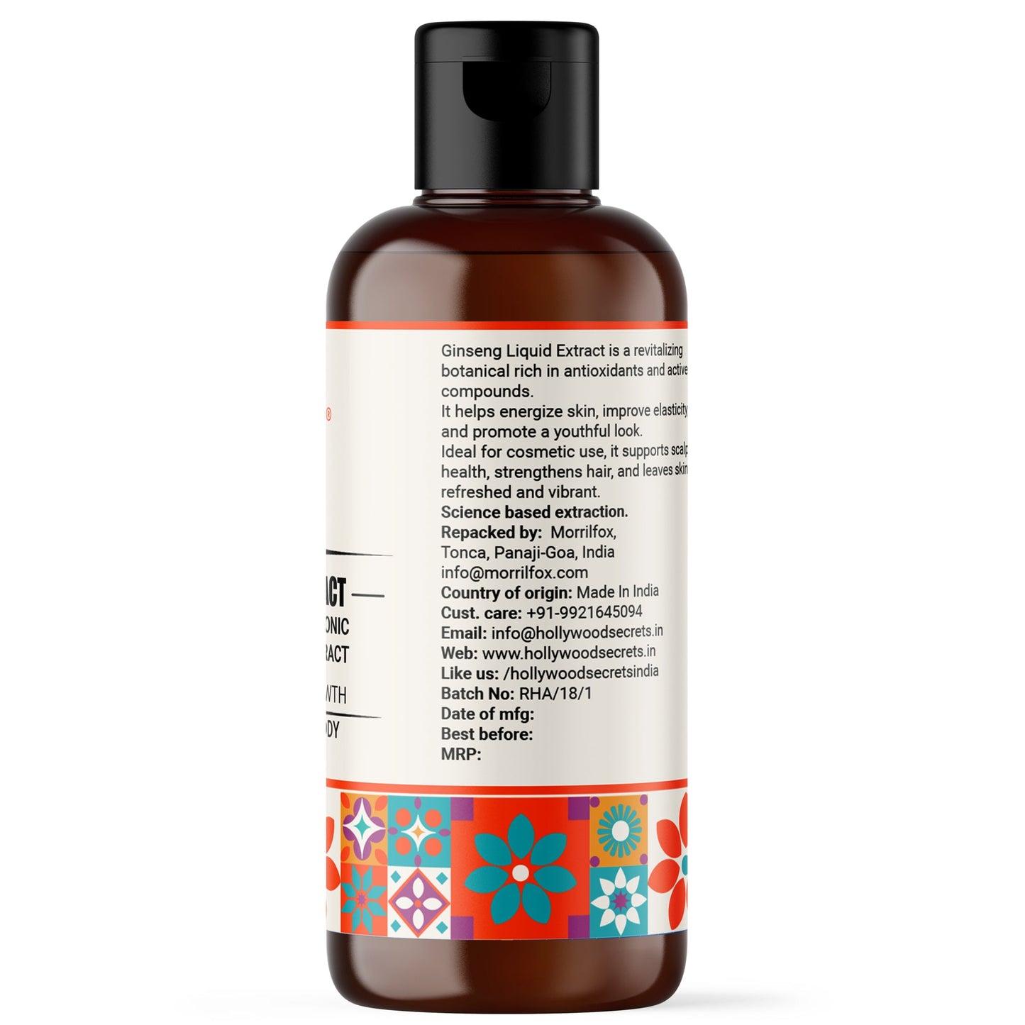 Pure 85% Ginseng Liquid Botanical Extract Hollywood Secrets