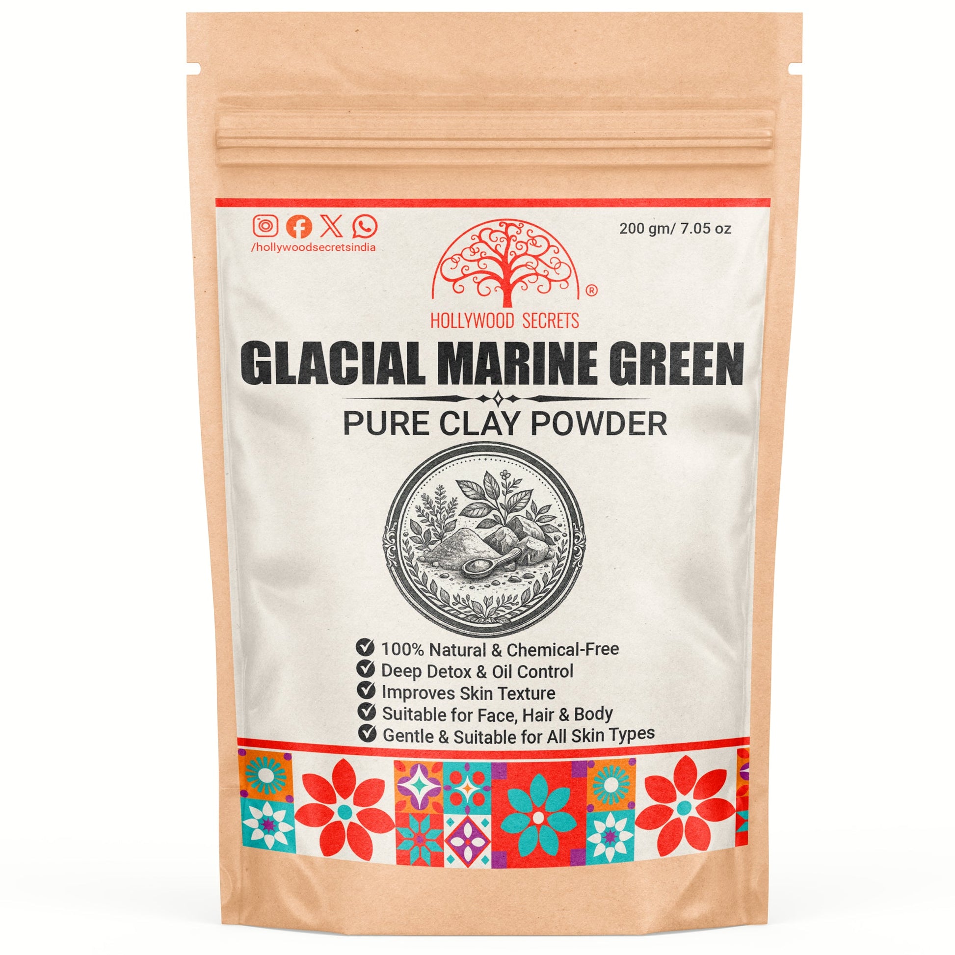 Pure Glacial Marine Green Clay 200Gms Hollywood Secrets