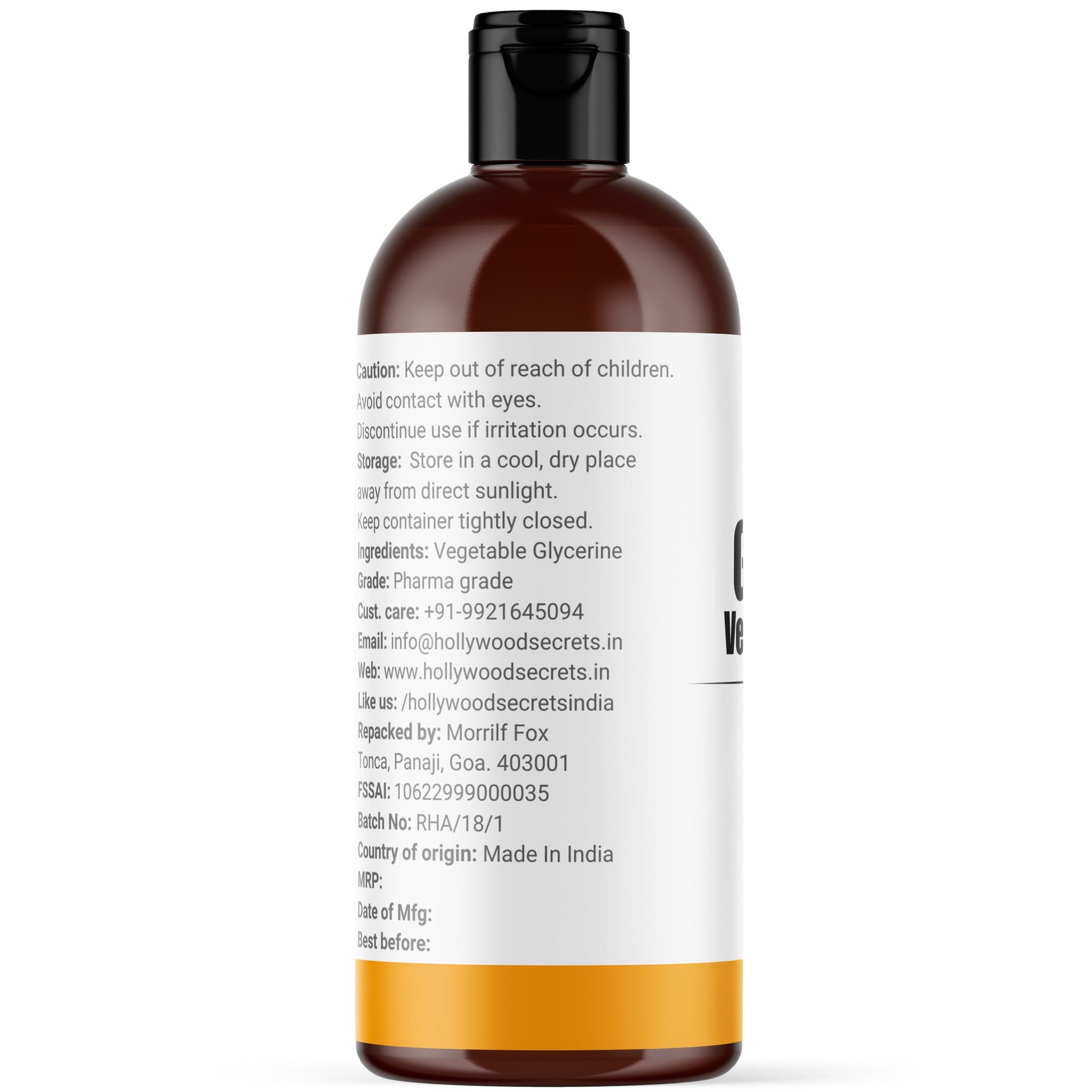 Pure Glycerin Vegetable Liquid Hollywood Secrets