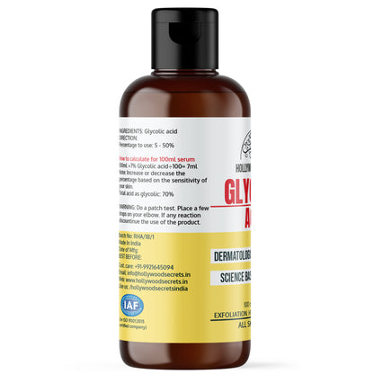 Pure 75% Glycolic Acid Liquid 100 ml Hollywood Secrets