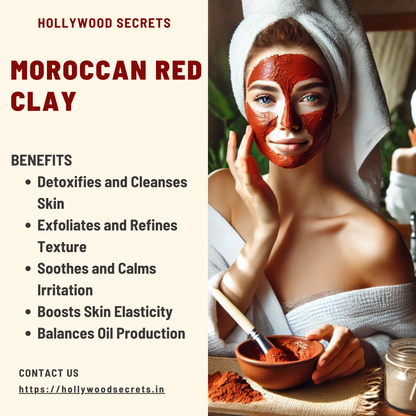 Pure Moroccan Red Clay 200Gms