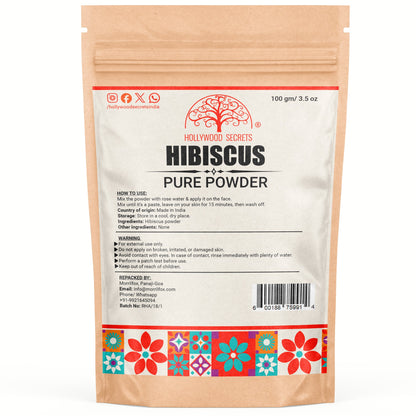 Organic Hibiscus Powder Food Grade (100 Gms) Hollywood Secrets
