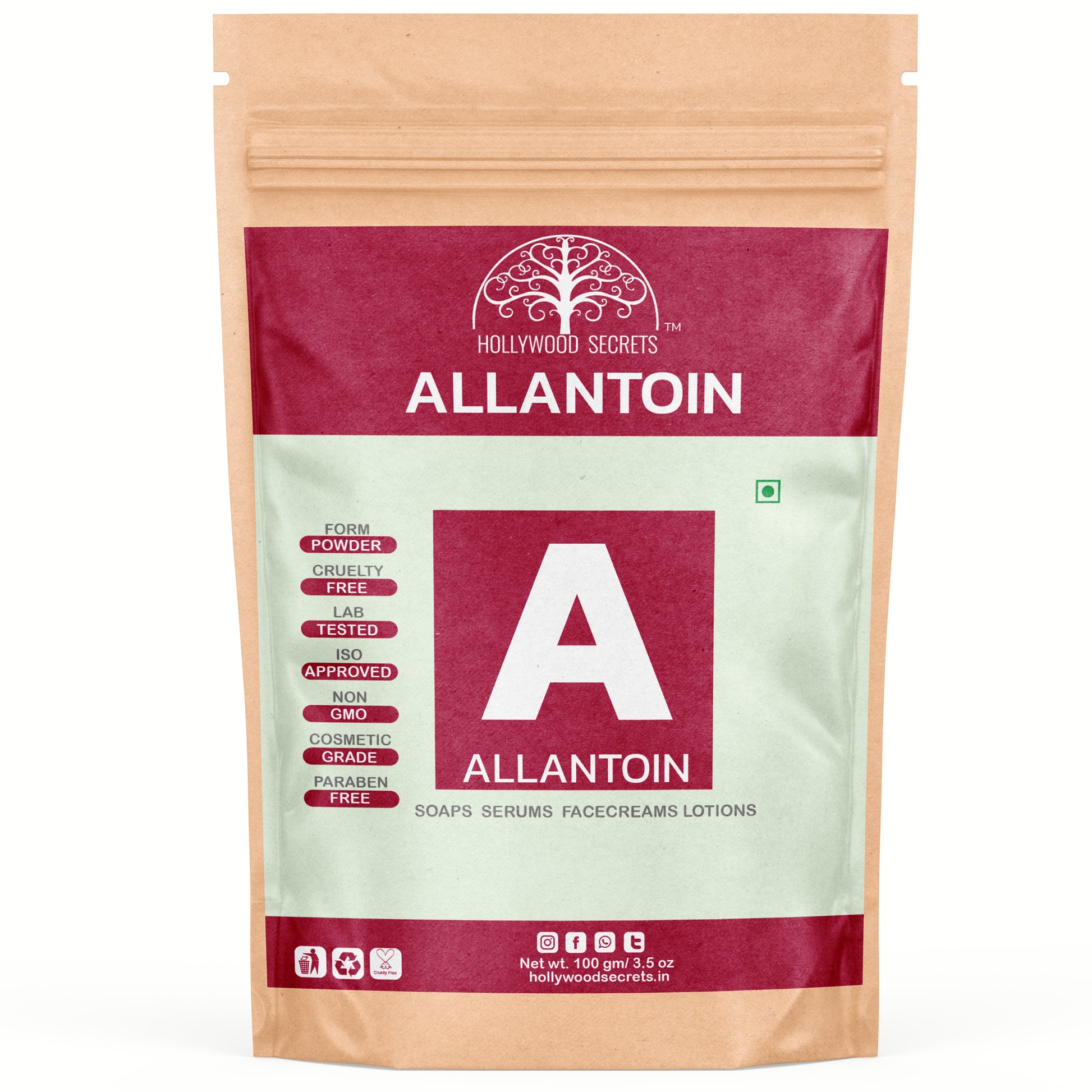 Pure Allantoin Powder 100gm Hollywood Secrets