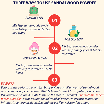 Organic White Sandalwood Root Powder With 100% Sandalwood Oil 50gm hollywoodsecrets