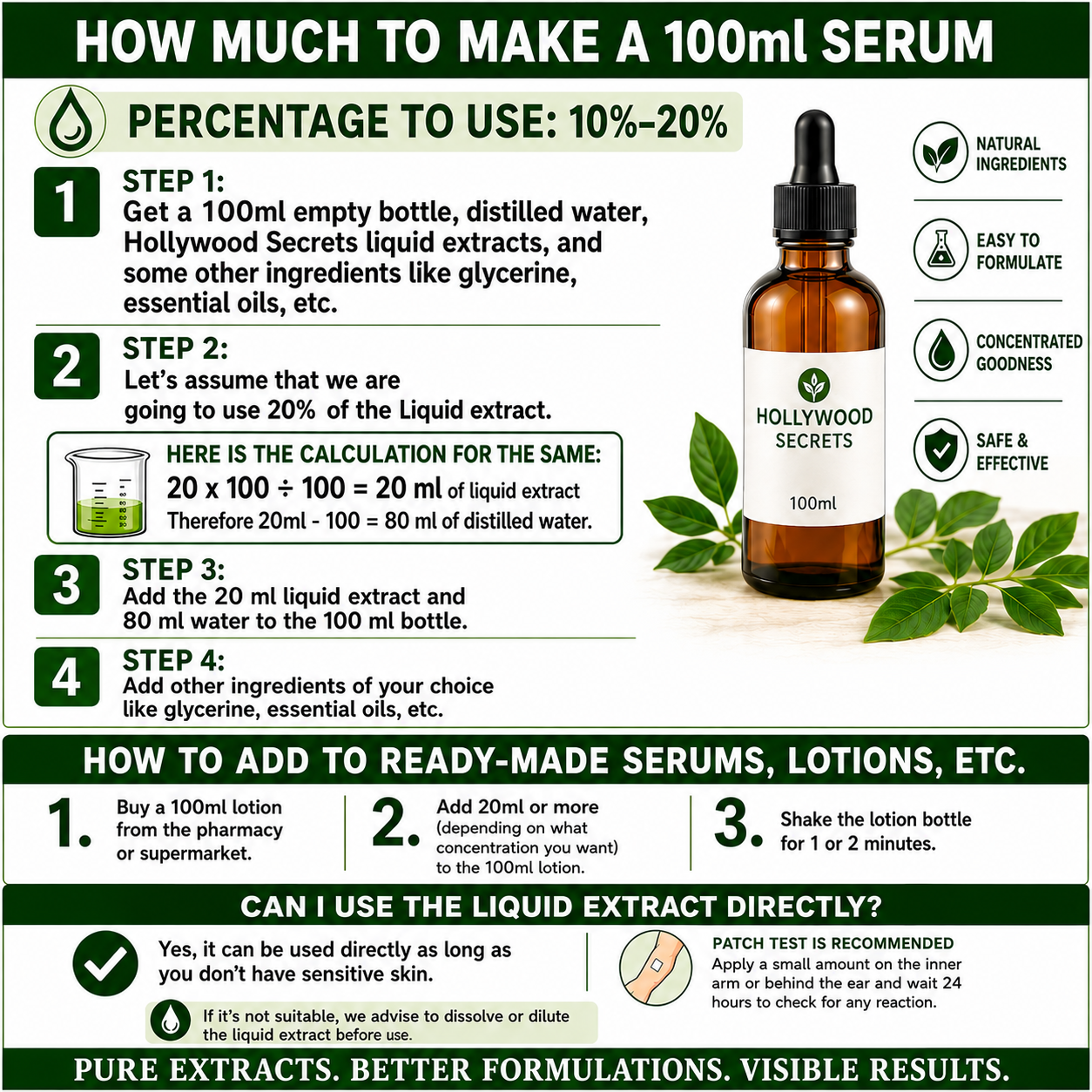 Pure 85% Moringa Oleifera Liquid Extract Hollywood Secrets