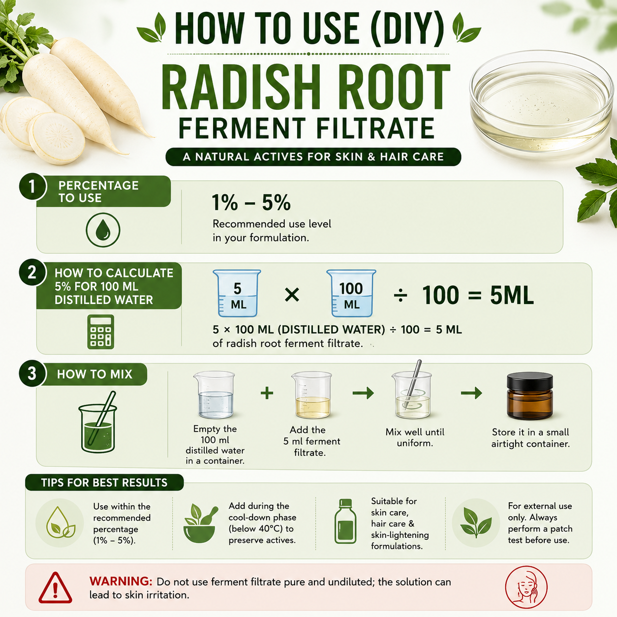Radish Root Bio Ferment Filtrate Skin Whitening 100ml Hollywood Secrets