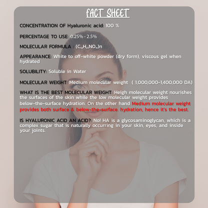 Pure Hyaluronic Acid Powder 50gm Hollywood Secrets