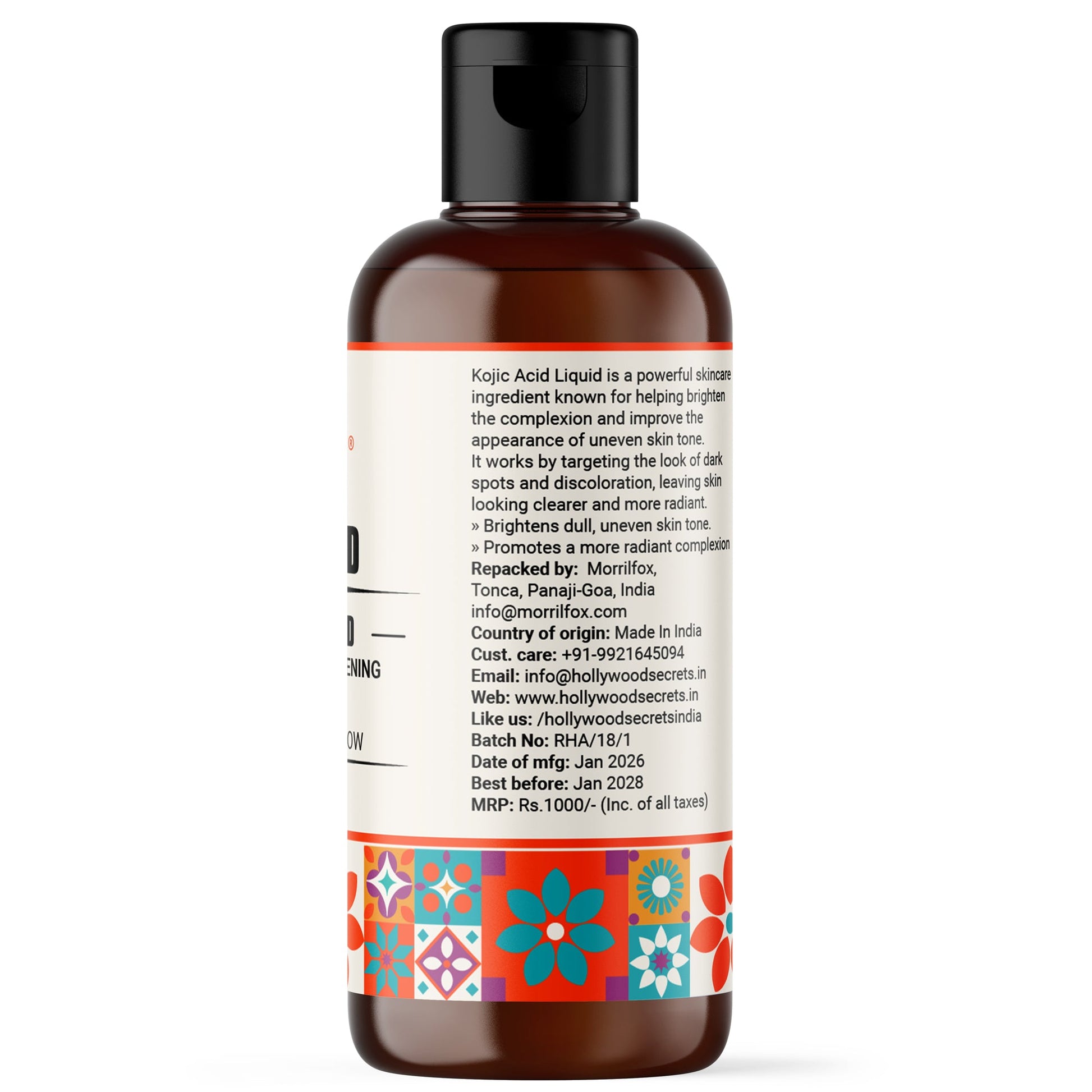 Pure 75% Kojic Acid Liquid 100 ml Hollywood Secrets