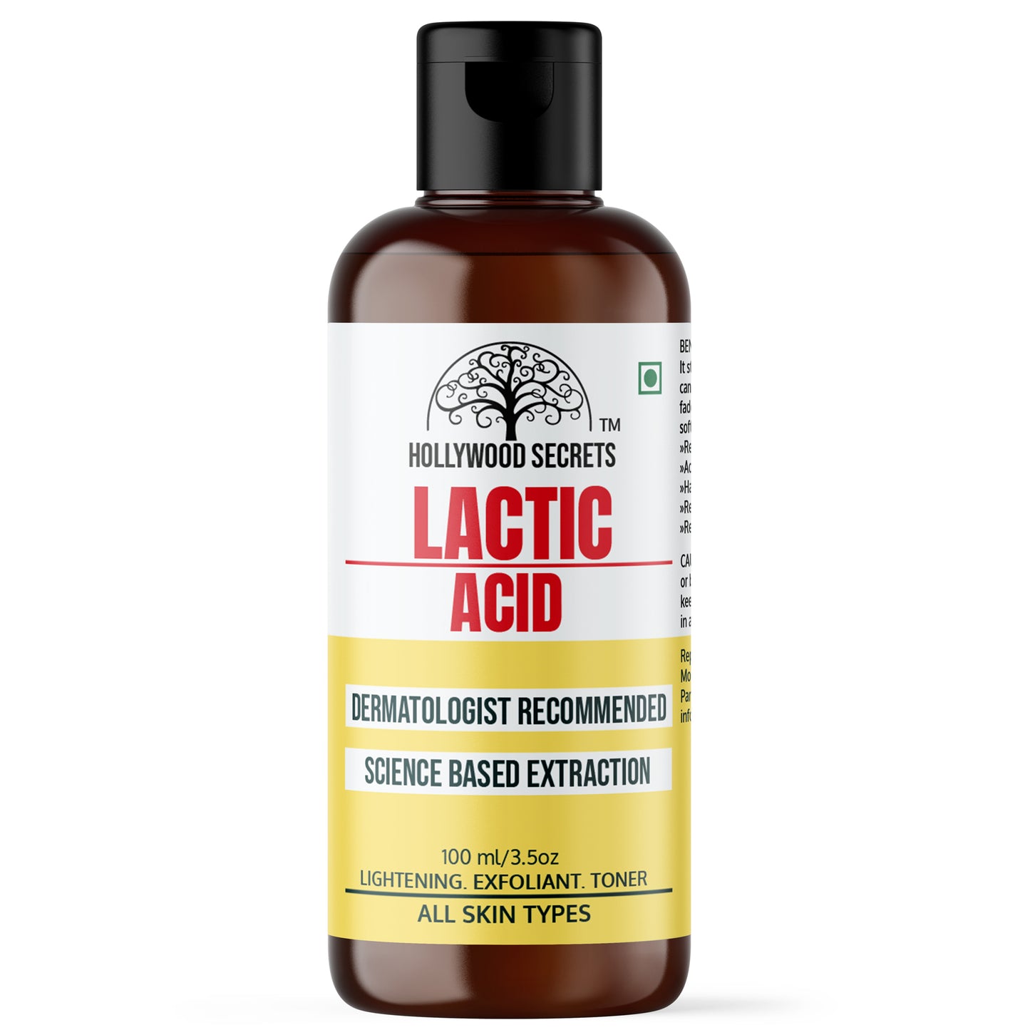 Pure 88% Lactic Acid Liquid 100 ml Hollywood Secrets